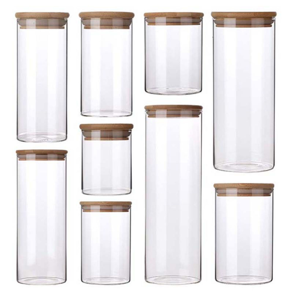 Food Storage Drums - 4/8pcs 250ml 500ml 1000ml Glass Jar