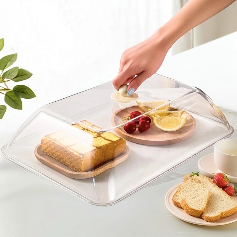 Food Storage With Lids - WORTHBUY Reusable Plastic Food Cover Clear