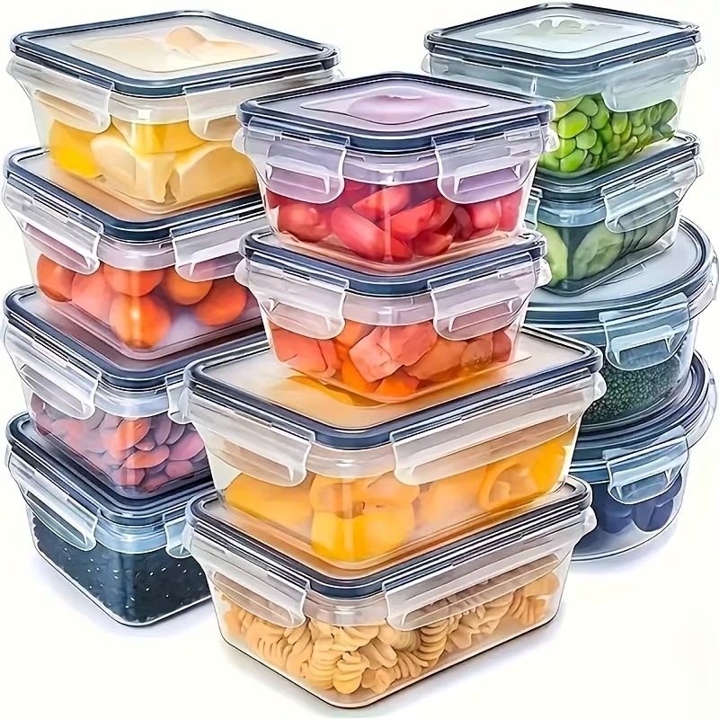 Food Storage Meals - 4-Piece Clear Food Storage Containers with