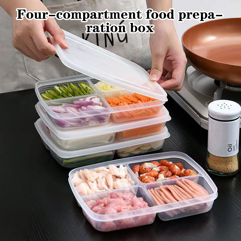 Food Storage Meals - New【4 Grids Plastic Storage Box Portable