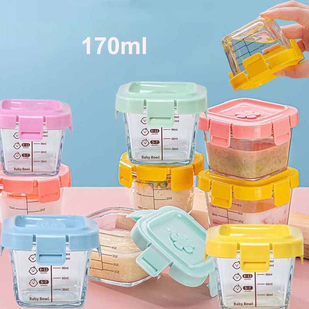 Food Storage Microwave Safe - 170ml Glass Food Storage Box Frozen