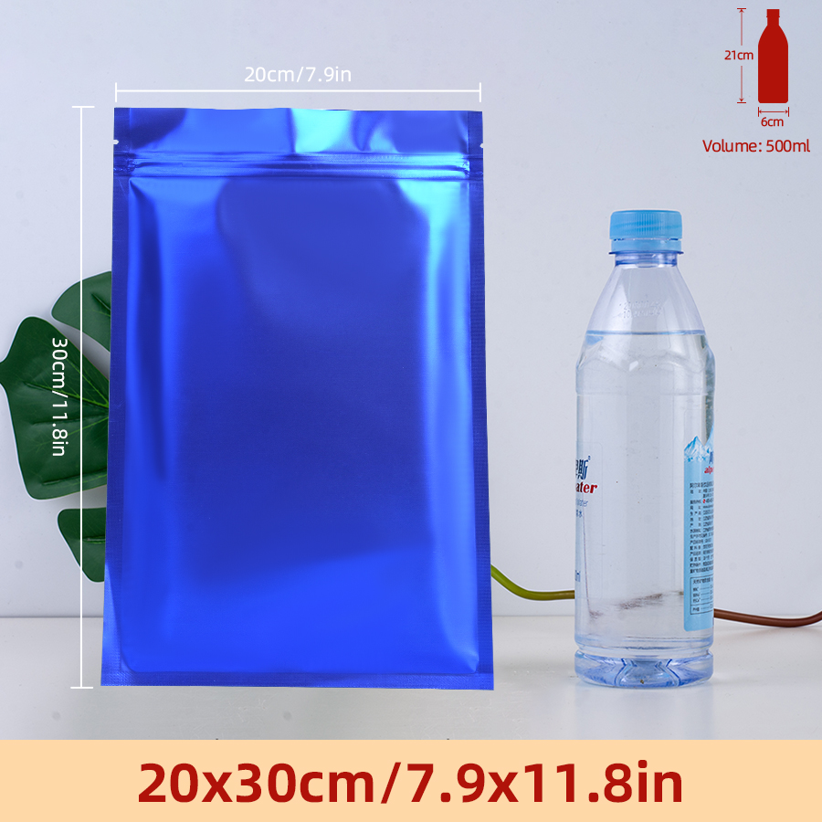 Food Storage Usa - 100pcs Matte Blue Foil Zipper Pouches,