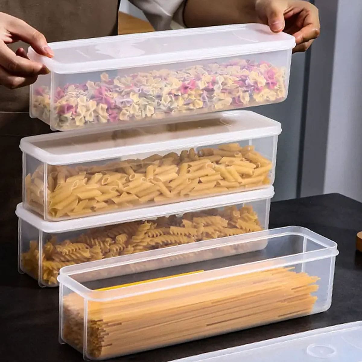 Food Storage Refrigerator - 1 Plastic Transparent Storage Box, Refrigerator