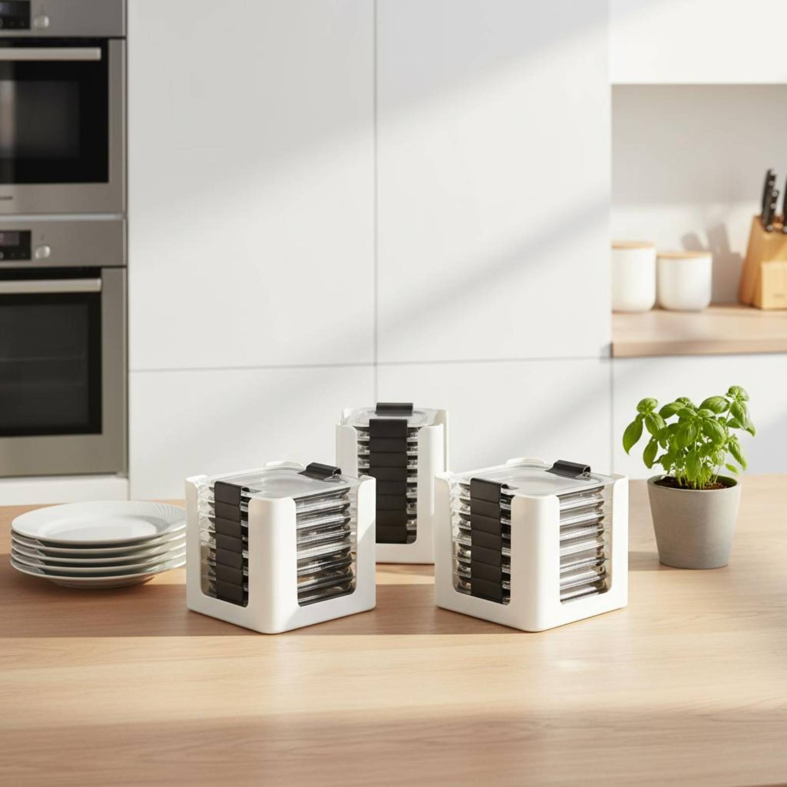Food Storage With Lids - 3 Pieces Lid Storage Rack Rectangular