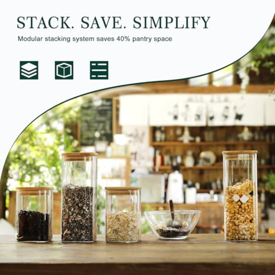 12-Pack Square Glass Storage J - Food Storage With Lids review and price
