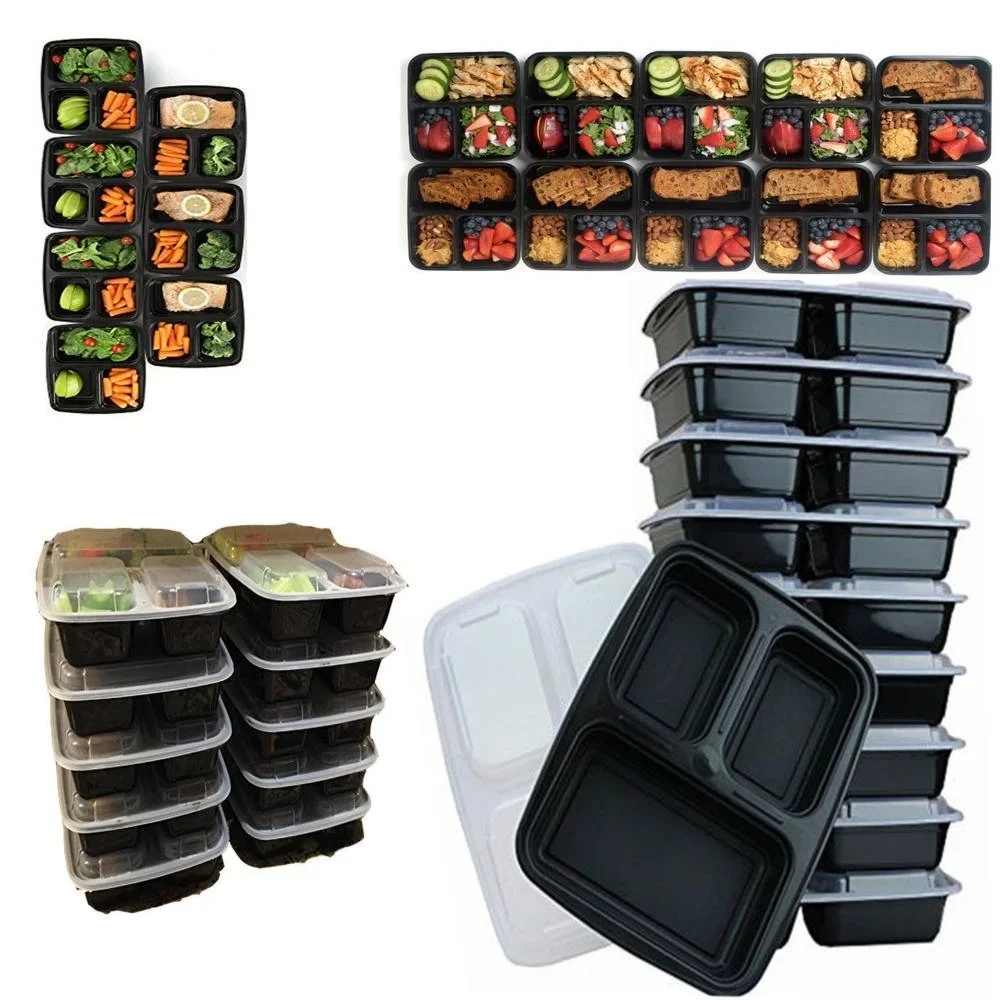 7 Pack 3 Compartment Meal Prep - Food Storage Microwave Safe review and price