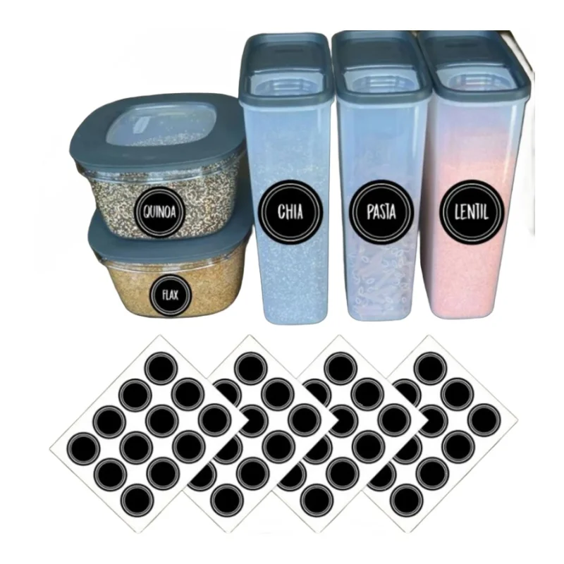 Waterproof Reusable Round Blac - Food Storage Jar Labels review and price