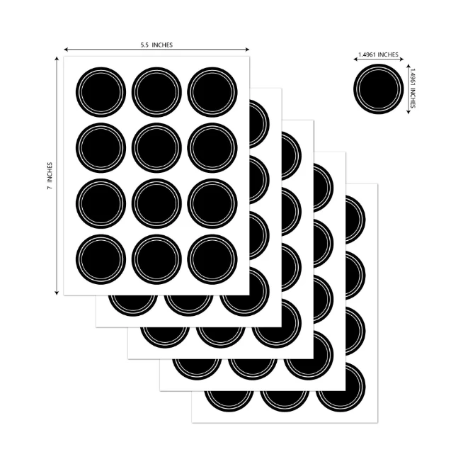 Waterproof Reusable Round Blac - Food Storage Jar Labels review and price