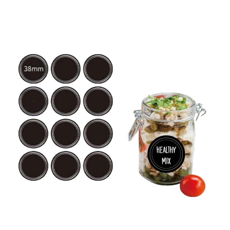 Waterproof Reusable Round Blac - Food Storage Jar Labels review and price