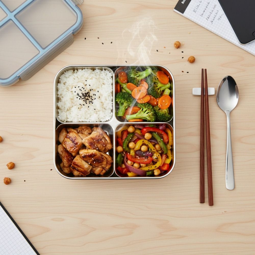 Easy To Clean Square 4 Grid Lu - Food Storage Microwave Safe review and price
