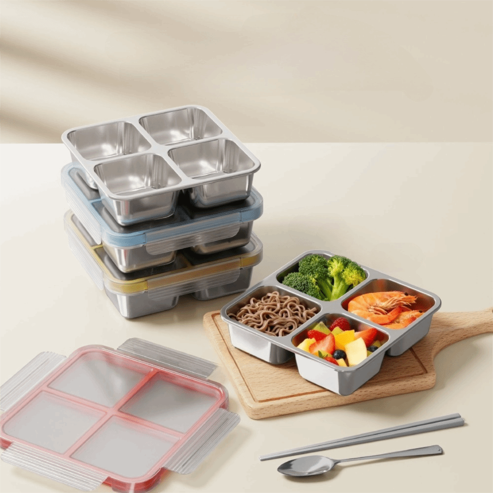 Easy To Clean Square 4 Grid Lu - Food Storage Microwave Safe review and price