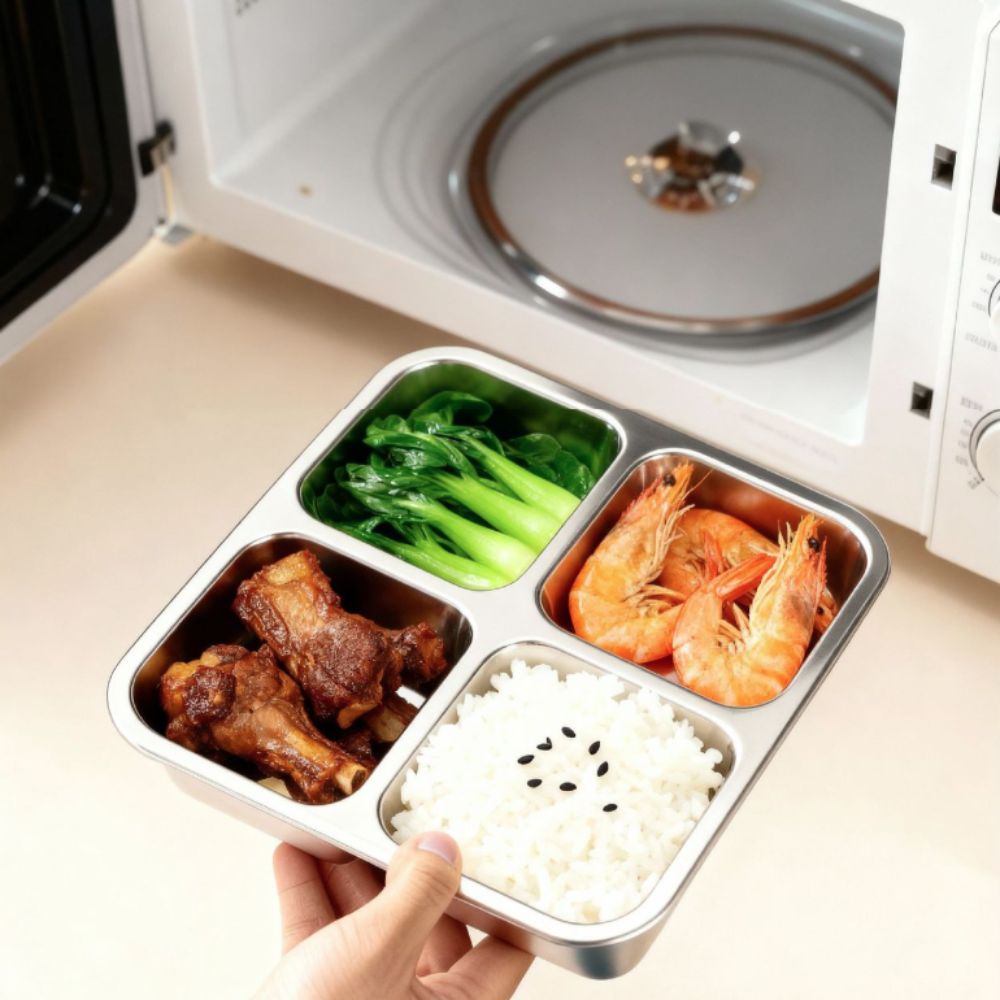 Easy To Clean Square 4 Grid Lu - Food Storage Microwave Safe review and price