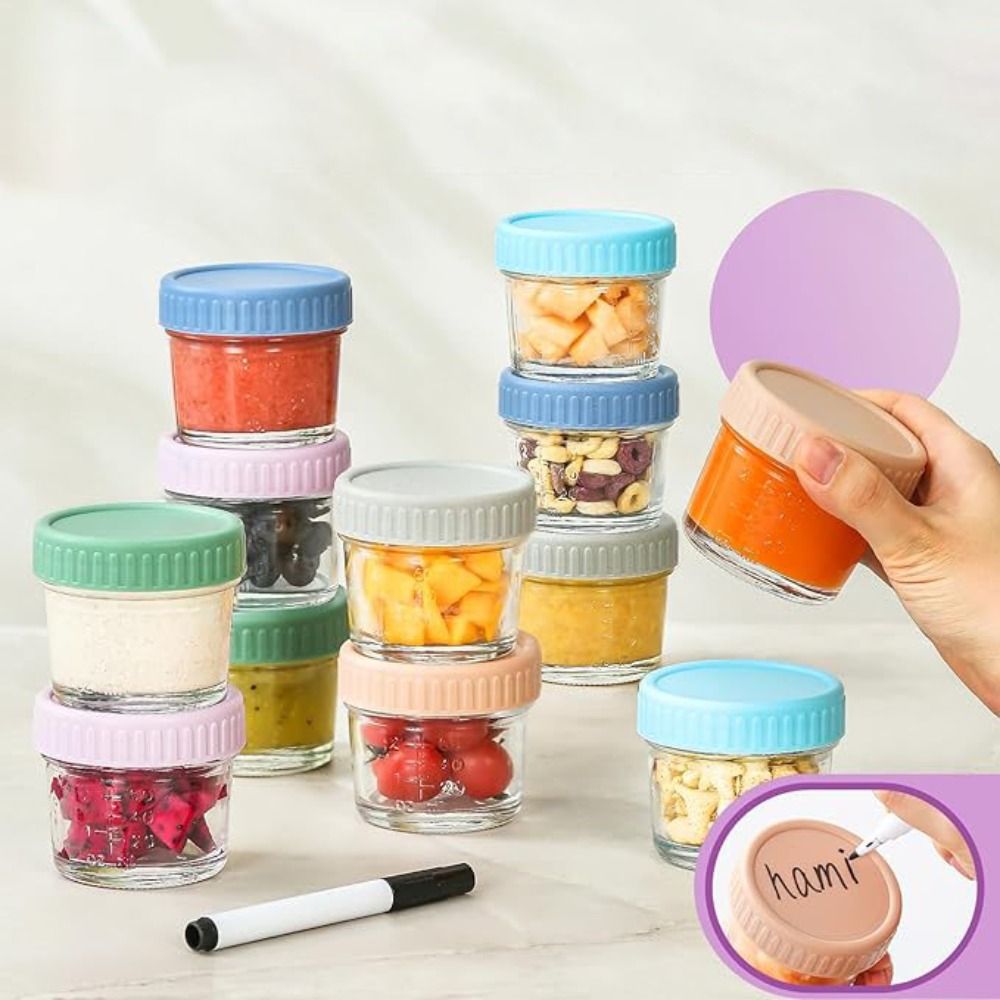 6pcs Mason Jar Glass Baby Food - Food Storage Glass Box review and price