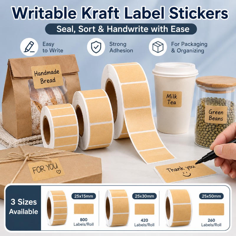 Writable Kraft Label Stickers  - Food Storage Jar Labels review and price