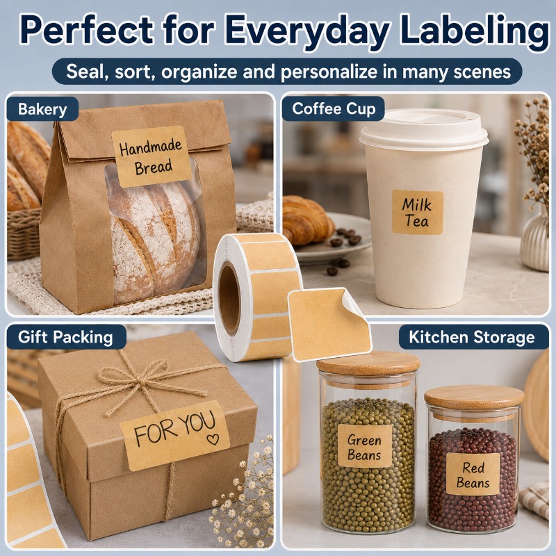 Writable Kraft Label Stickers  - Food Storage Jar Labels review and price
