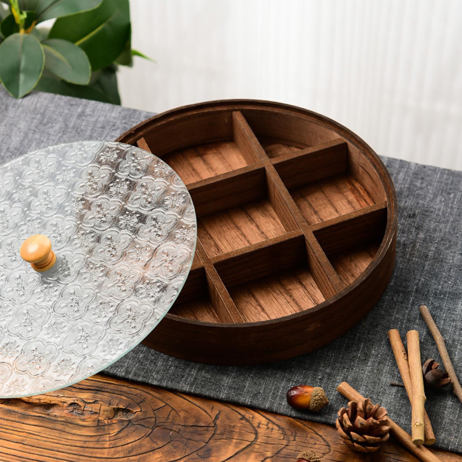 Wooden Glass Serving Bowl with - Food Storage Glass Box review and price