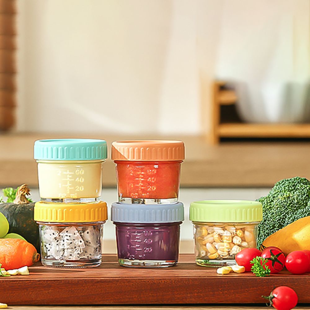 6pcs Glass Baby Food Jar Reusa - Food Storage Glass Box review and price