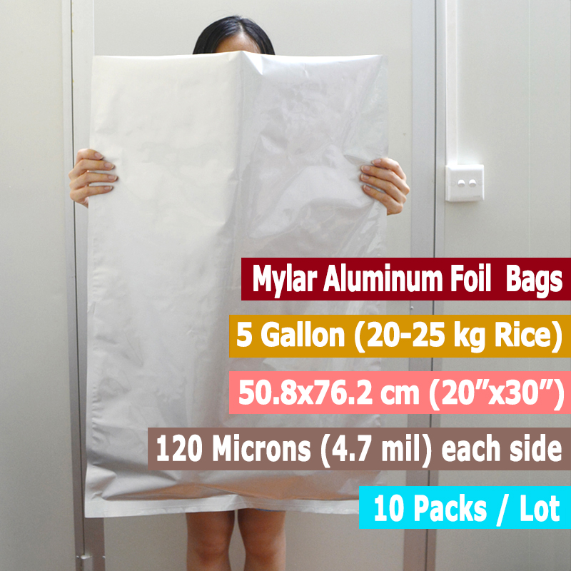 10 Packs 5 Gallons Mylar Bags  - Food Storage For Long Term review and price