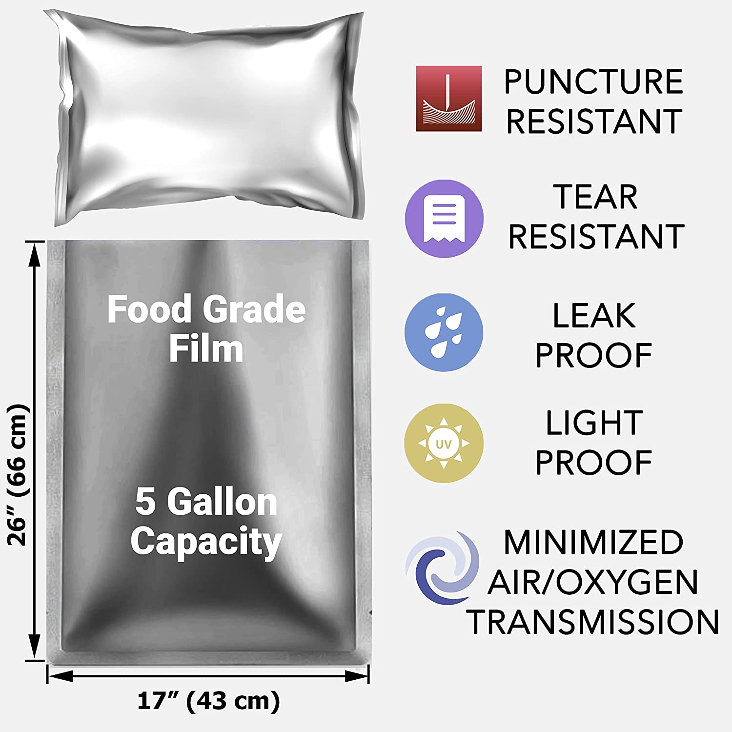 10 Packs 5 Gallons Mylar Bags  - Food Storage For Long Term review and price