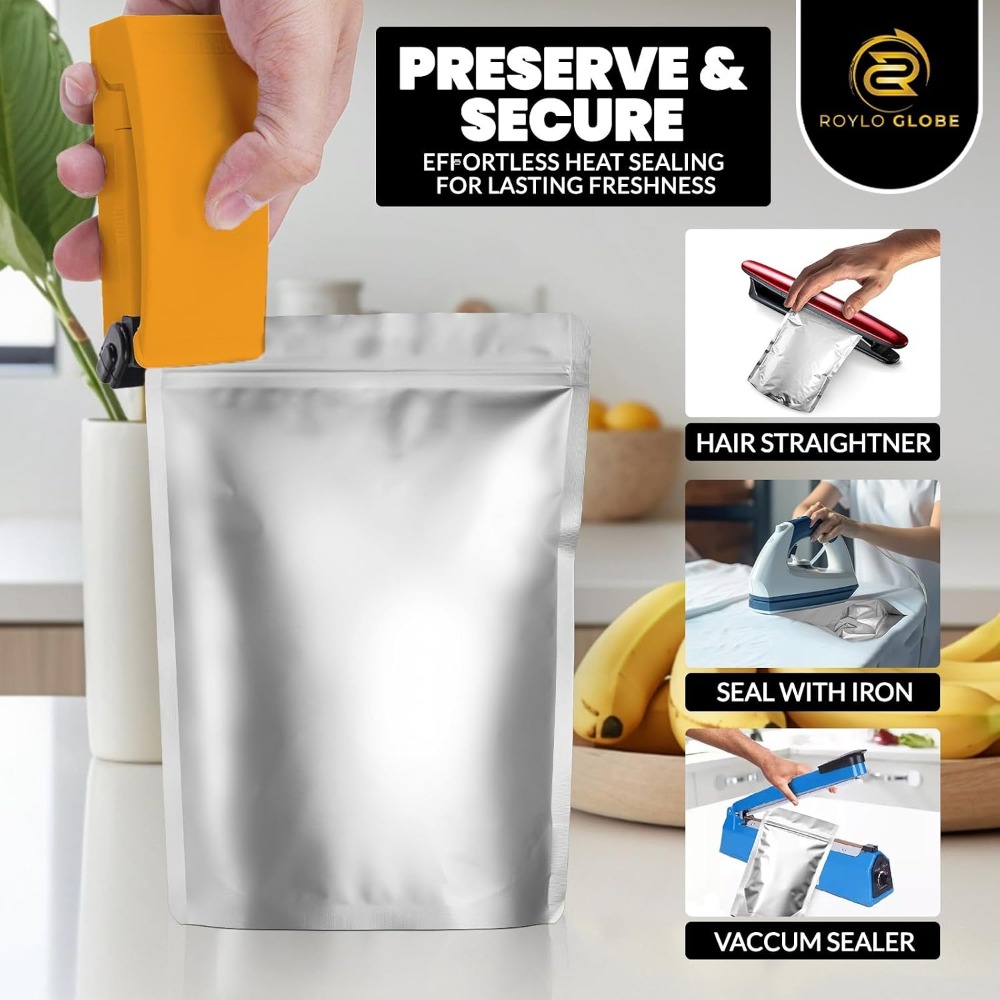 100pcs 2 Quart Mylar Bags with - Food Storage For Long Term review and price