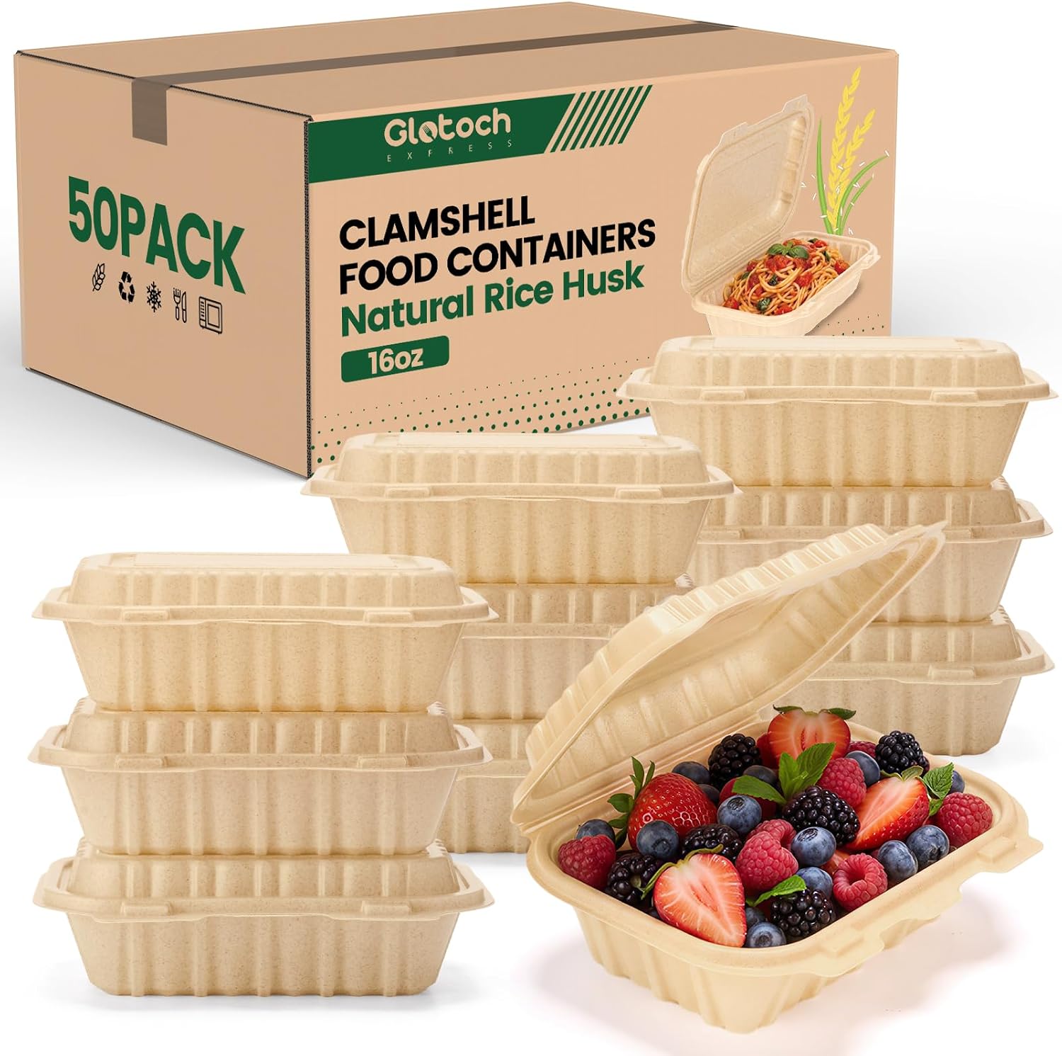 50 Pack 16oz Clamshell Take Ou - Food Storage Microwave Safe review and price