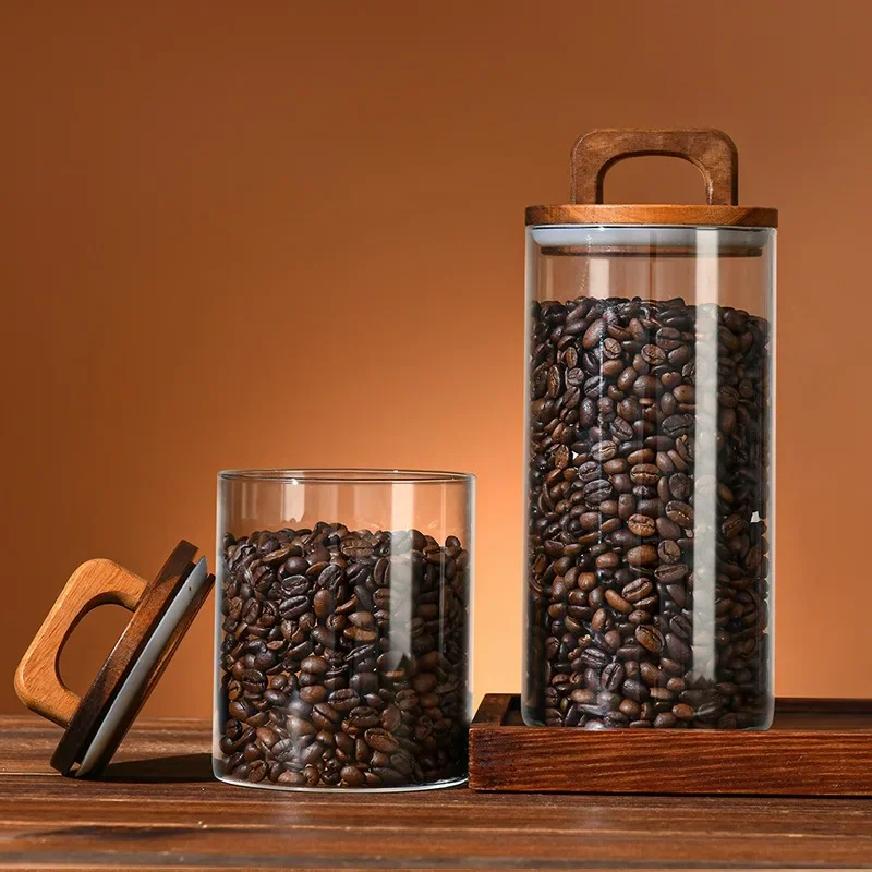 Clear Glass Jar with Bamboo Li - Food Storage Glass Box review and price