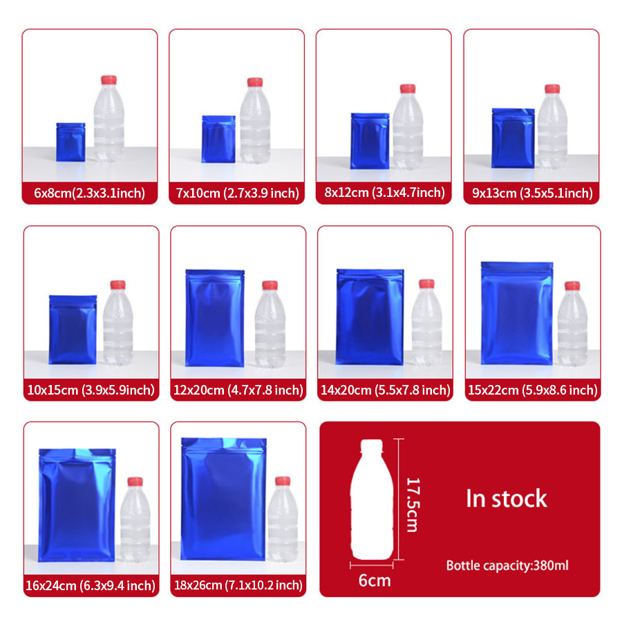 100pcs Matte Blue Foil Zipper  - Food Storage Usa review and price