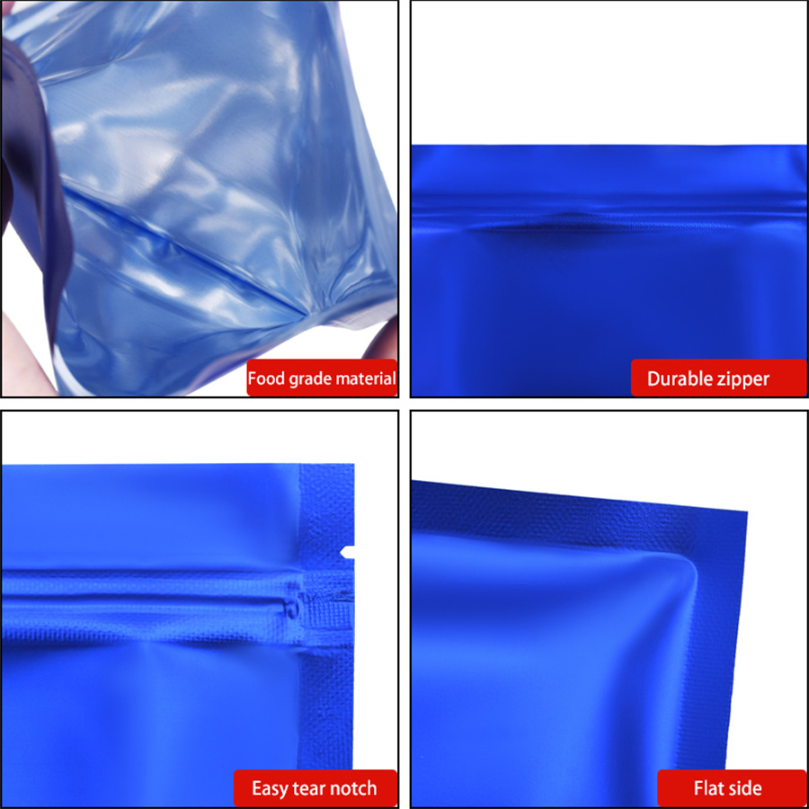 100pcs Matte Blue Foil Zipper  - Food Storage Usa review and price