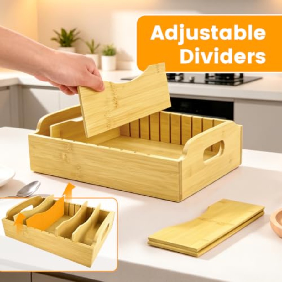 2 Pack Bamboo Lid Organizer, 1 - Food Storage With Lids review and price