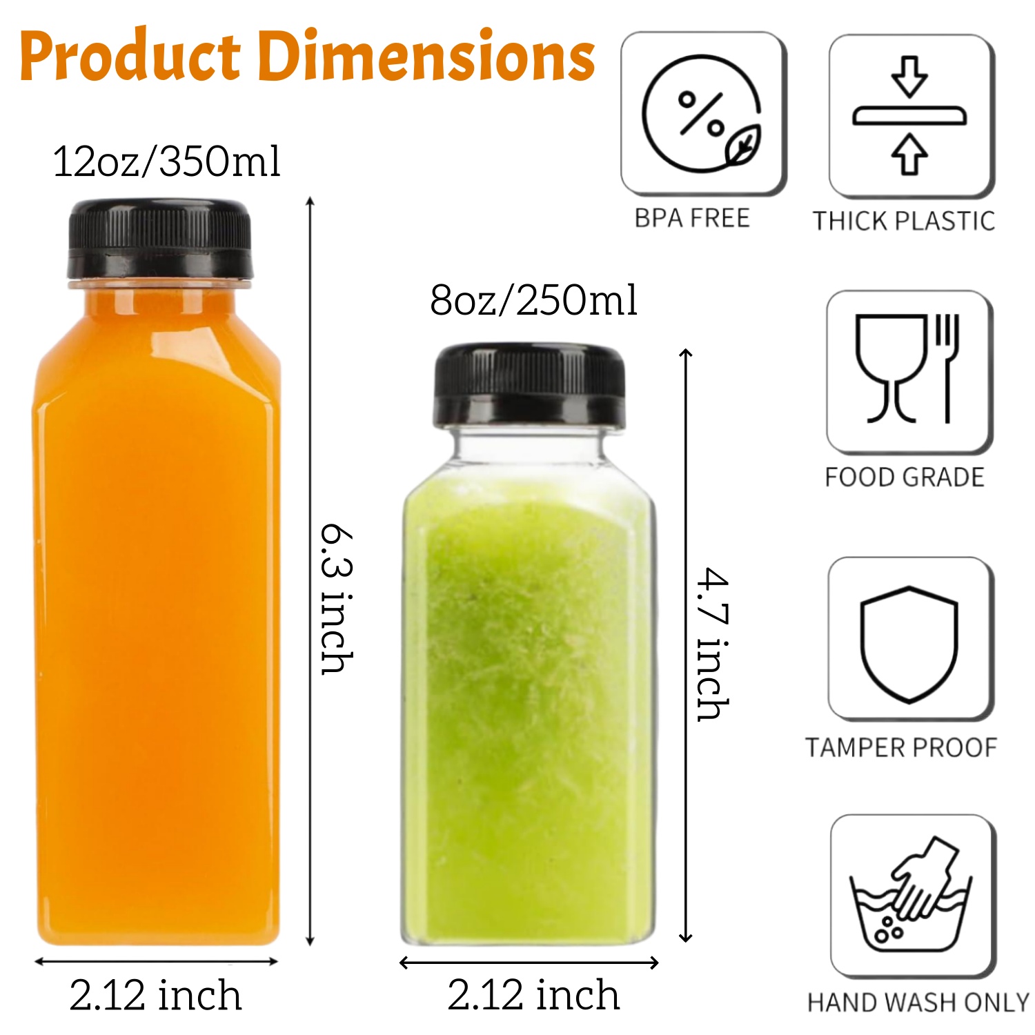 20-80pcs Plastic Juice Bottles - Food Storage Jar Labels review and price