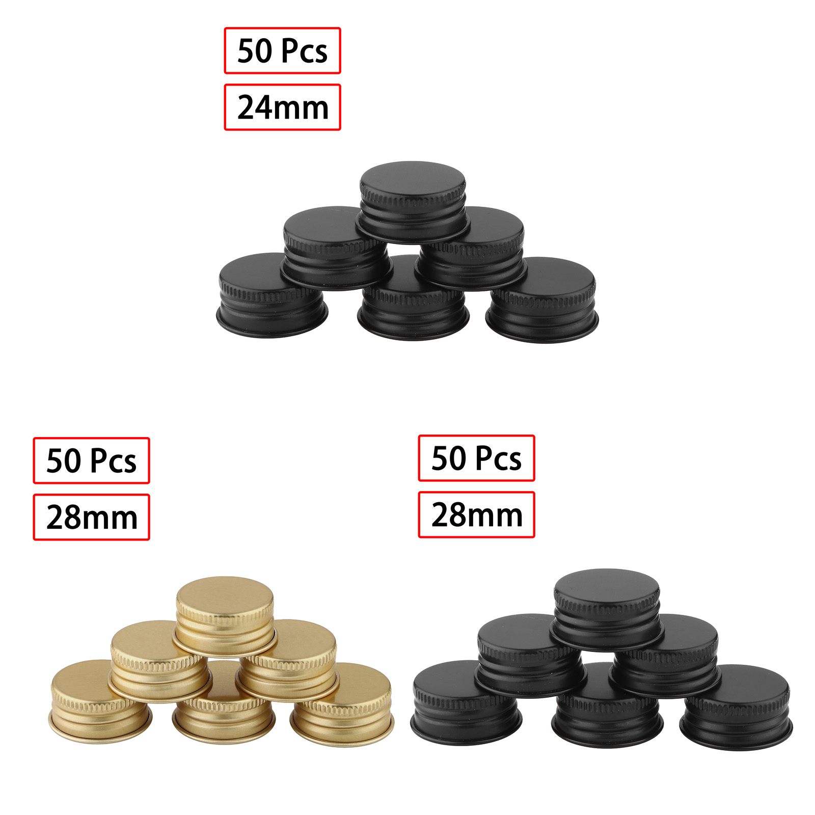 50 Aluminum Threaded Caps with - Food Storage Glass Box review and price